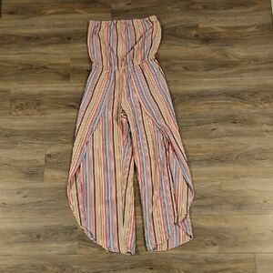 DREW By Anthropologie Pastel Striped Jumpsuit
